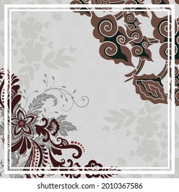 Scarf batik design abstract with floral pattern 