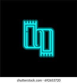 Scarf blue glowing neon ui ux icon. Glowing sign logo vector