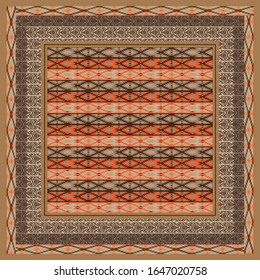 Scarf with classic ethnic ornament design pattern