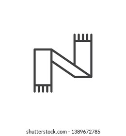 Scarf, clothes line icon. linear style sign for mobile concept and web design. abstract scarf outline vector icon. Symbol, logo illustration. Pixel perfect vector graphics