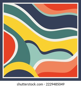 scarf with colorful abstract pattern design