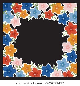 scarf with colorful flower border design