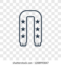 Scarf concept vector linear icon isolated on transparent background, Scarf concept transparency concept in outline style