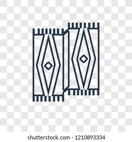 Scarf concept vector linear icon isolated on transparent background, Scarf concept transparency concept in outline style