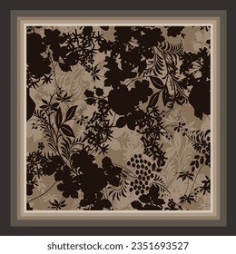 scarf design with abstract floral pattern image
