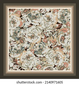 Schal-Design mit abstraktem Blumenmuster