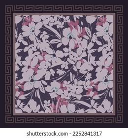 scarf design with abstract flower pattern image