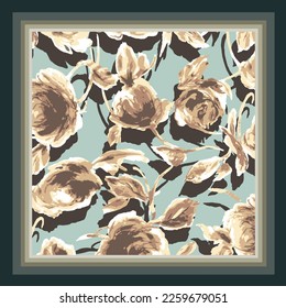 scarf design with abstract flower pattern image