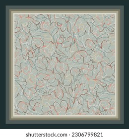scarf design with abstract flower pattern image