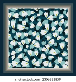 scarf design with abstract flower pattern image