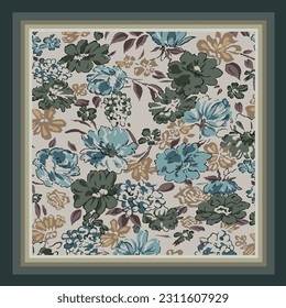 Schal-Design mit abstraktem Blumenmuster-Bild