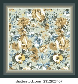 scarf design with abstract flower pattern image