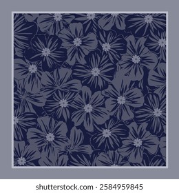 scarf design with abstract flowers pattern image