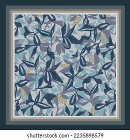 scarf design with abstract leaf pattern image