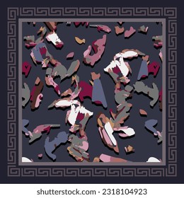 scarf design with abstract pattern image
