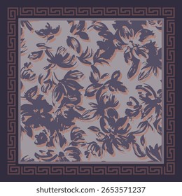 Diseño de bufanda con hermoso patrón floral abstracto