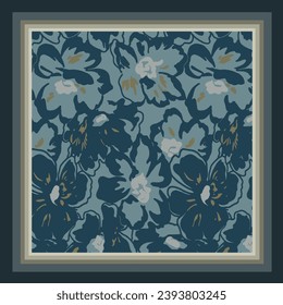 scarf design with beautiful abstract flowers pattern image