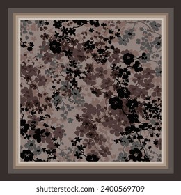 scarf design with beautiful abstract flowers pattern image