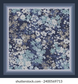 diseño de la bufanda con hermosa imagen de patrón de flores abstractas