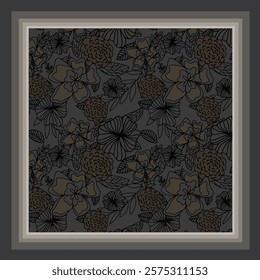 scarf design with beautiful decorative flowers pattern image