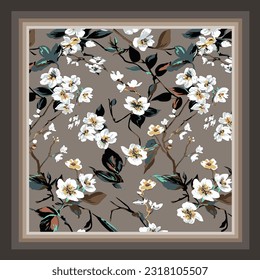 scarf design with beautiful floral pattern image
