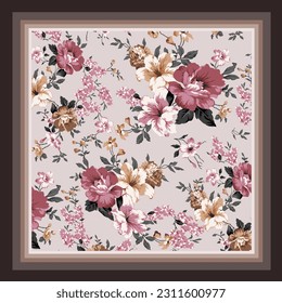 scarf design with beautiful flower pattern image