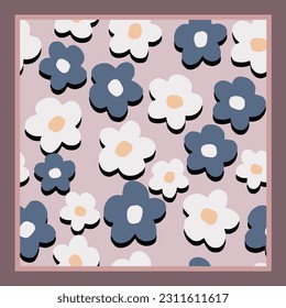 scarf design with beautiful flower pattern image