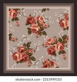 scarf design with beautiful flower pattern image