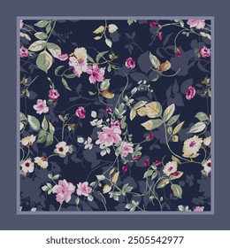 scarf design with beautiful flowers pattern image