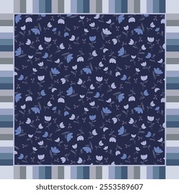 scarf design with beautiful flowers pattern image