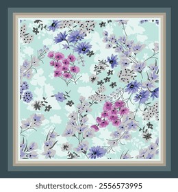scarf design with beautiful flowers pattern image