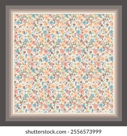 scarf design with beautiful flowers pattern image