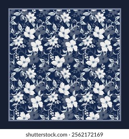 scarf design with beautiful flowers pattern image