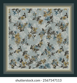 scarf design with beautiful flowers pattern image