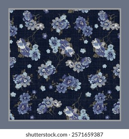 scarf design with beautiful flowers pattern image