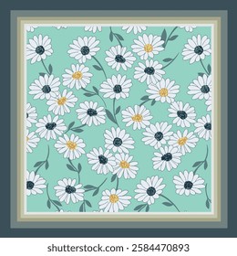 scarf design with beautiful flowers pattern image
