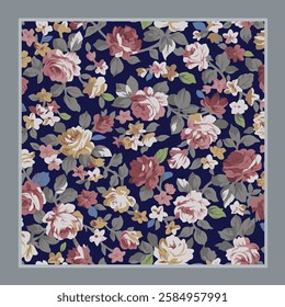 scarf design with beautiful flowers pattern image