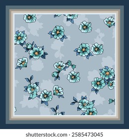 scarf design with beautiful flowers pattern image