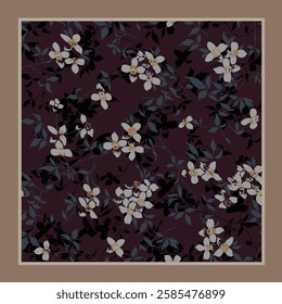 scarf design with beautiful flowers pattern image