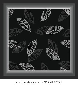 scarf design with black and white leaf pattern image