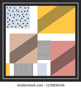 scarf design with colorful abstract pattern