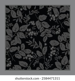 scarf design with cute abstract leaf pattern image
