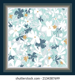 scarf design with cute floral pattern