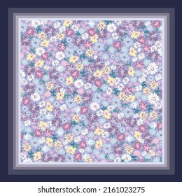 scarf design with cute flower pattern image
