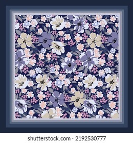 scarf design with cute flower pattern image