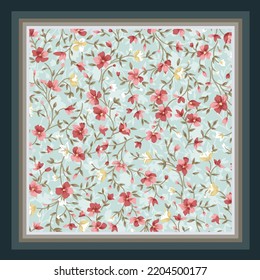 scarf design with cute flower pattern image