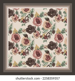 scarf design with cute flower pattern image