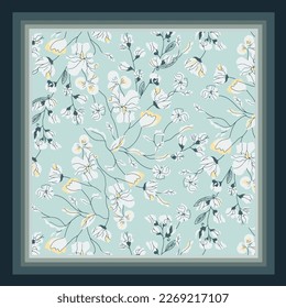 scarf design with cute flower pattern image