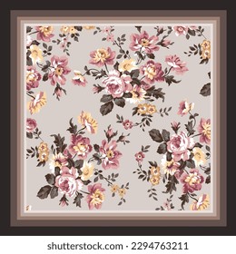 scarf design with cute flower pattern image 