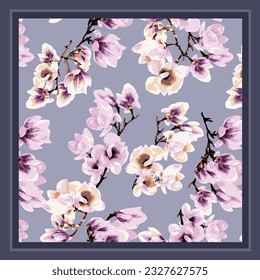scarf design with cute flower pattern image